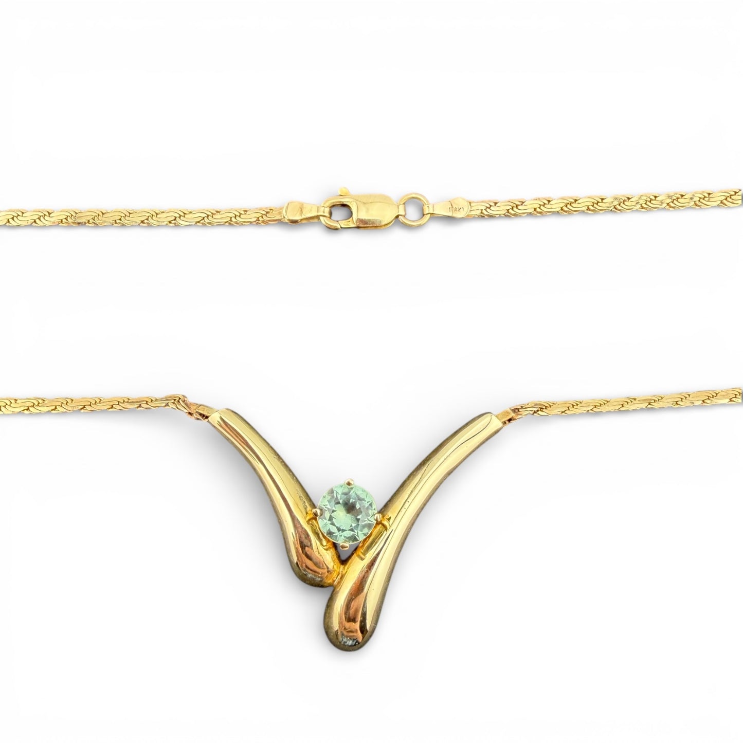 Yellow 14K Aquamarine Necklace