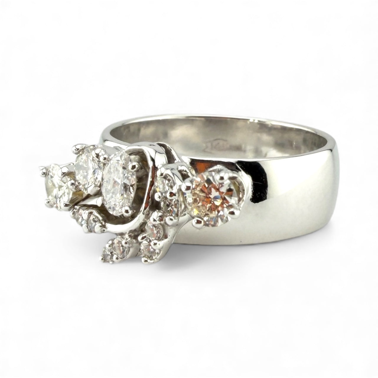 White 14K .76CTW Diamond “Floral” Ring
