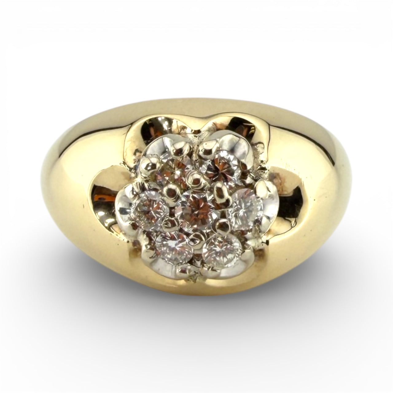 Yellow 14K .36CTW Diamond Cluster Ring