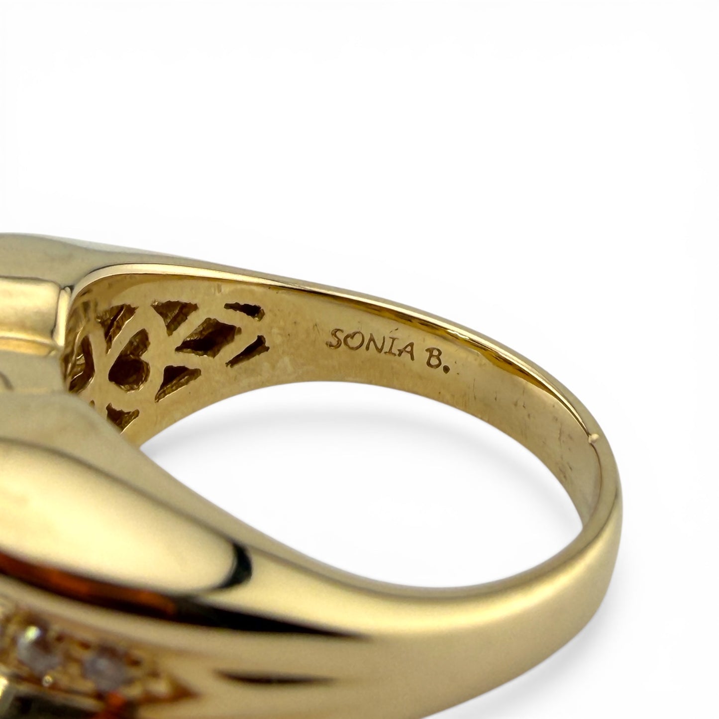 Yellow 14K Green Tourmaline & .10CTW Diamond Ring