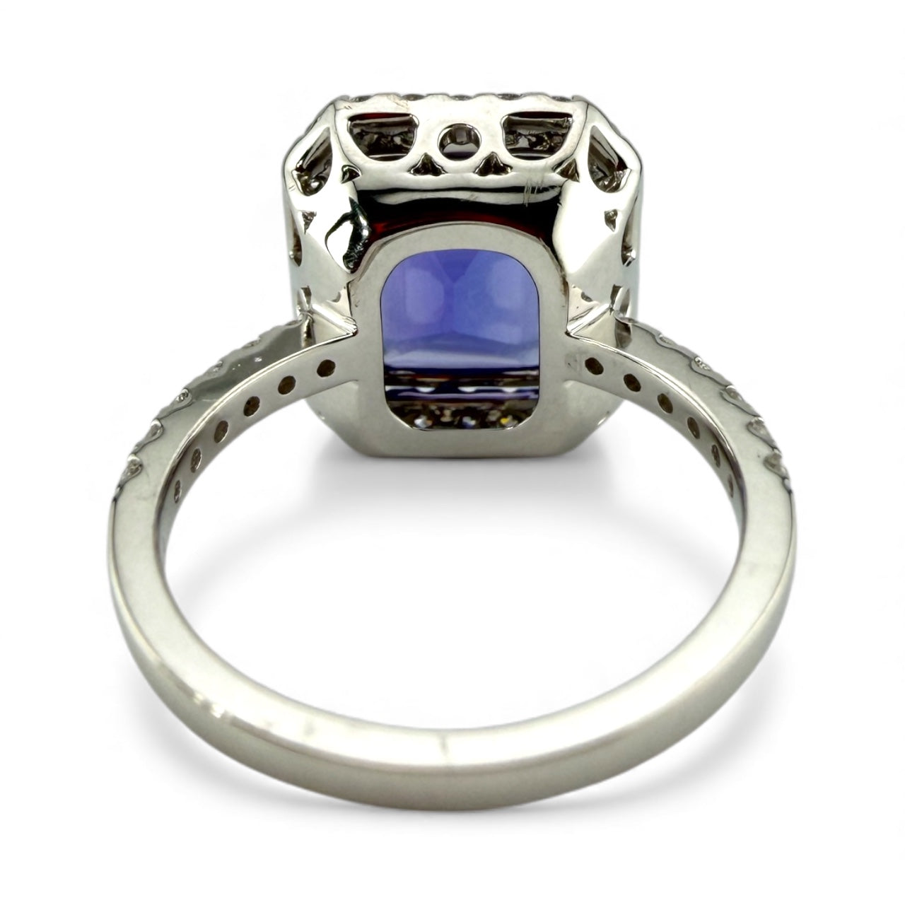 White 18K 4.38CT Tanzanite & .724CTW Diamond Ring