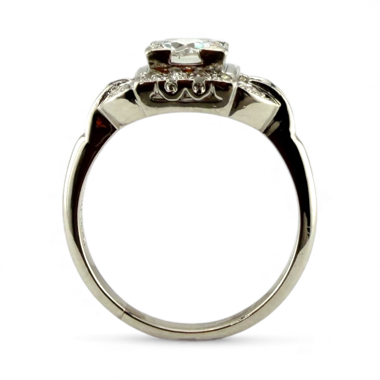Platinum .95CT w/.12CTW Diamond Ring