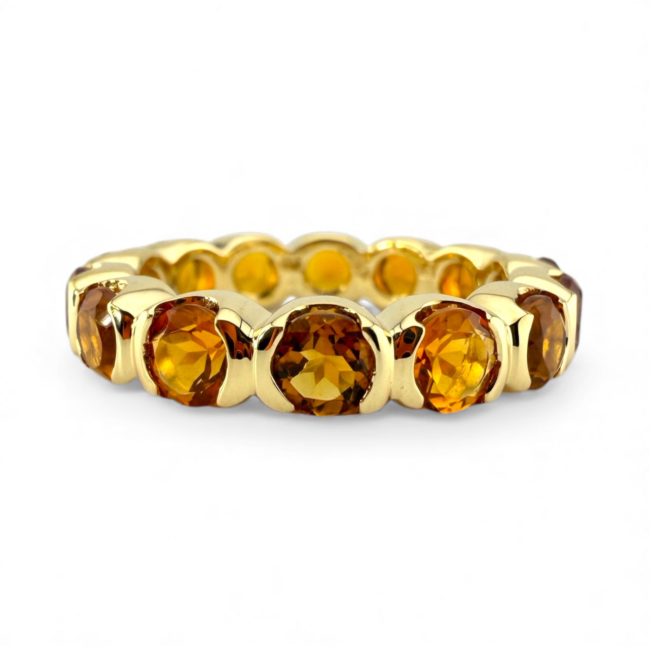 Yellow 14K Eternity Citrine Ring