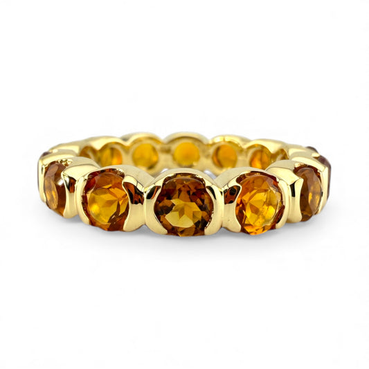 Yellow 14K Eternity Citrine Ring