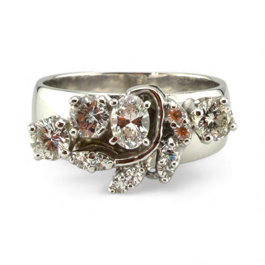 White 14K .76CTW Diamond “Floral” Ring