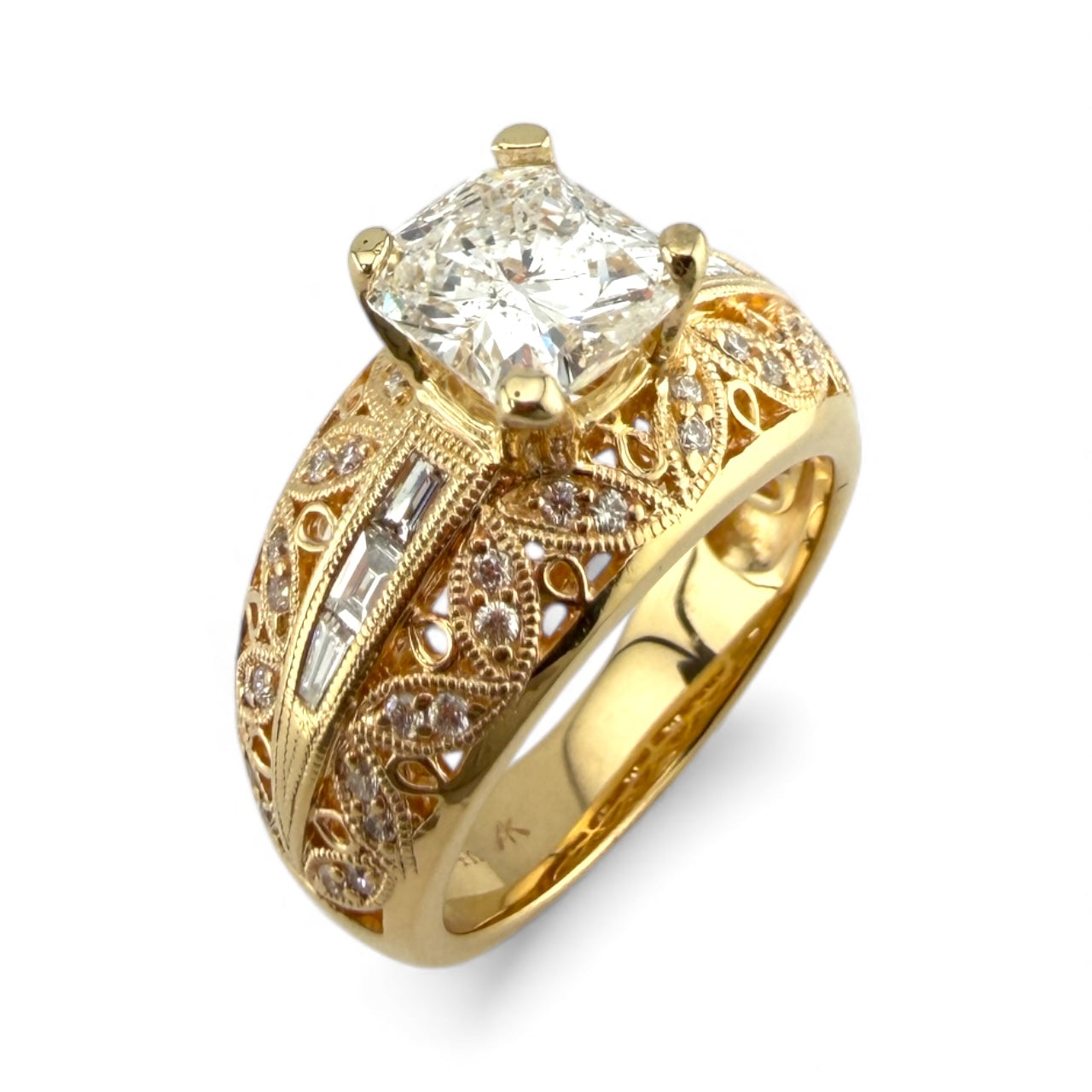 Yellow 14K I1 I 1.67CT/.38CTW Diamond Engagement Ring