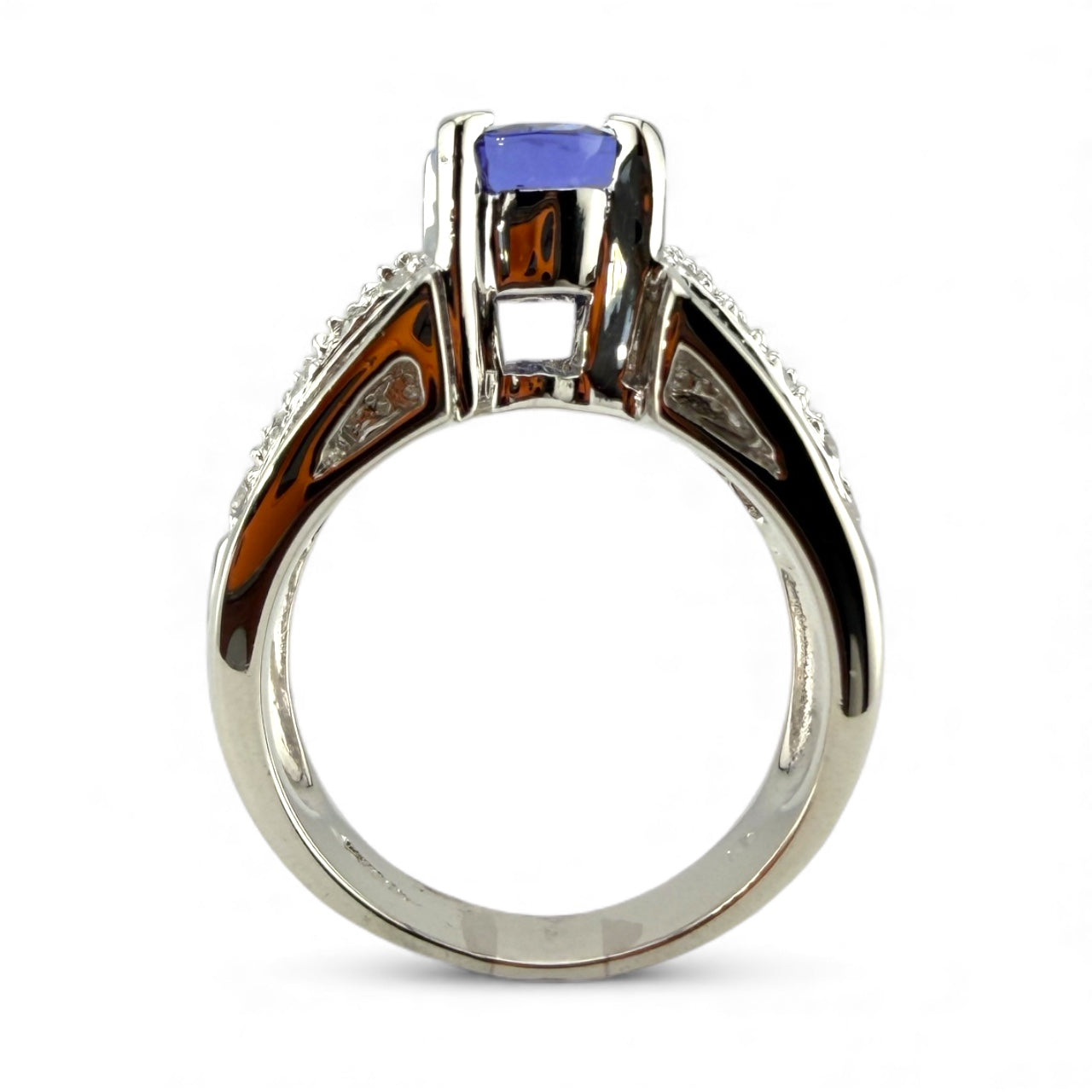 .900 Platinum Tanzanite & 1.2CTW Diamond Ring