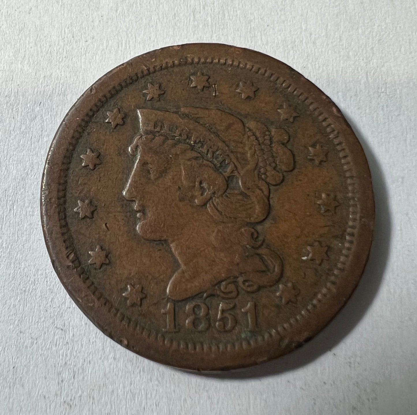 1851 Large Cent VF-20