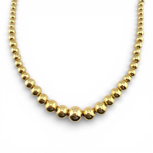Yellow 14K 18.5” Beaded Necklace