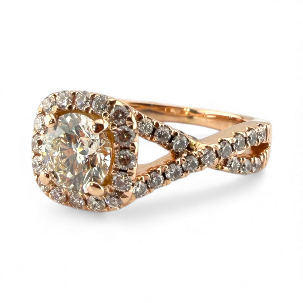 14K Rose Gold VS2 I .70CT/.60CTW Diamond Engagement Ring
