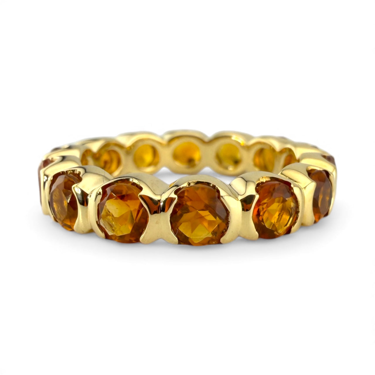 Yellow 14K Eternity Citrine Ring