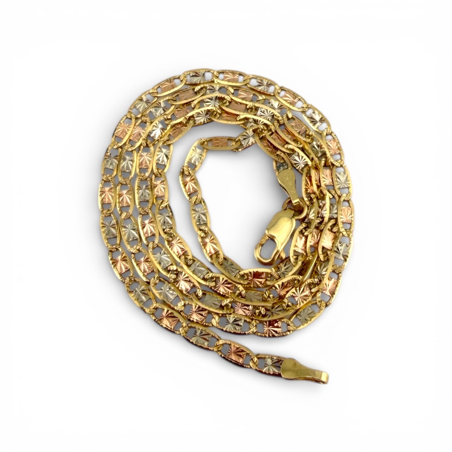 3-Tone 14K 18” Valentino Chain