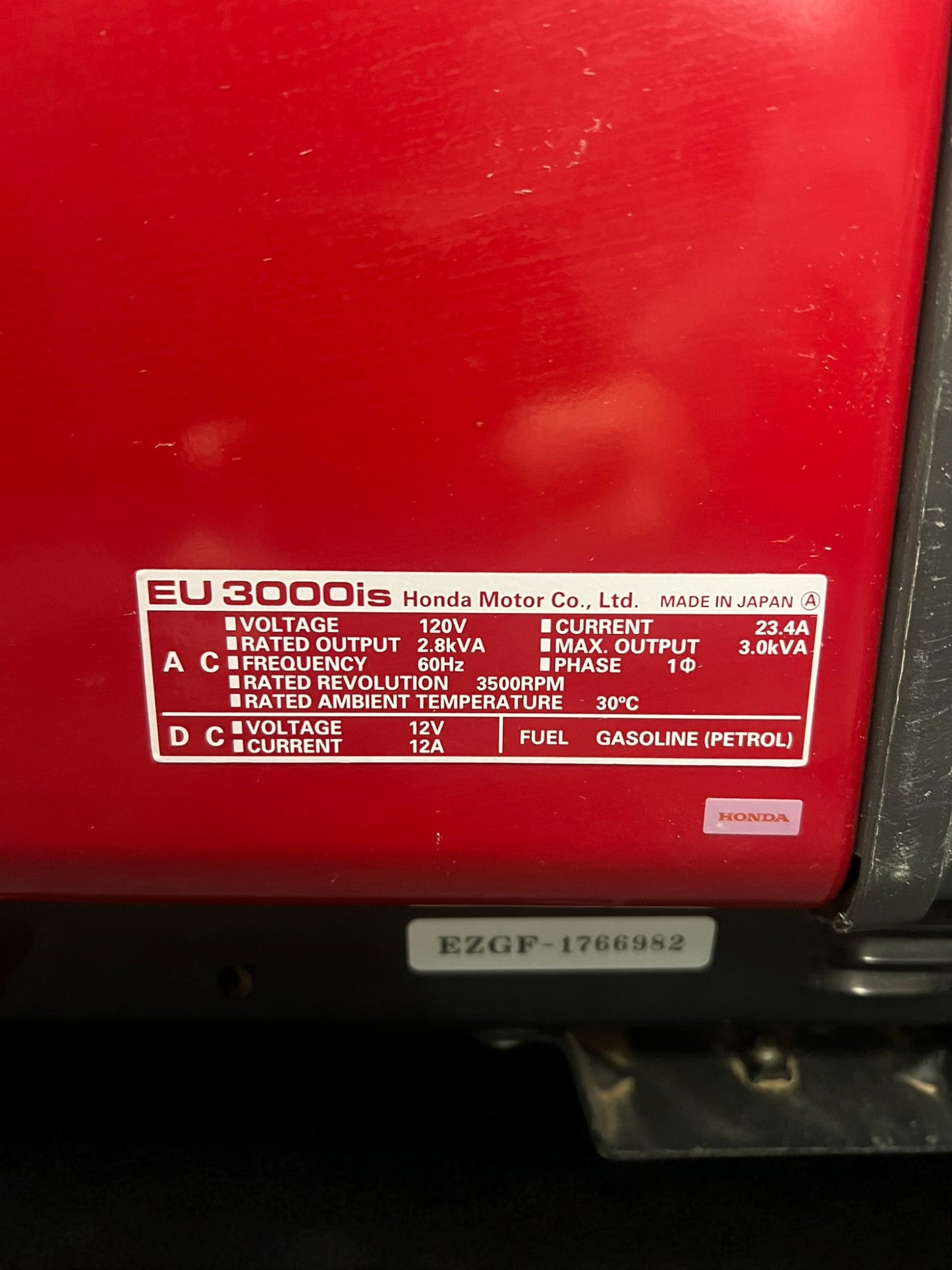 Honda Generator EU 3000is