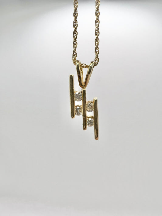 Y14K 16" Chain w/Y14K .14CTW Pendant