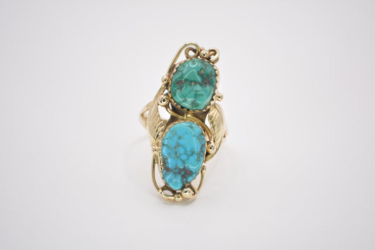 14K Native American Turquoise Ring